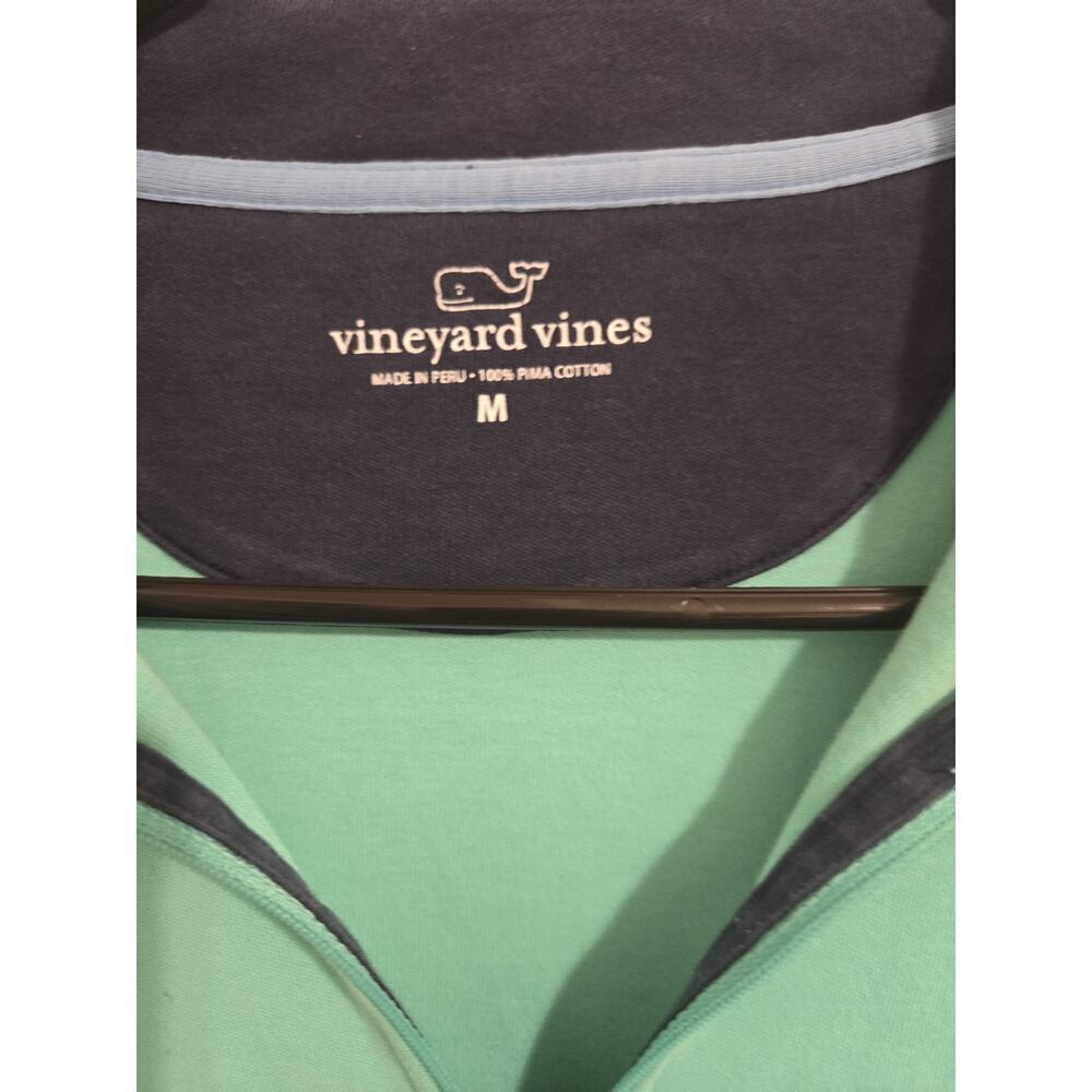 Vineyard Vines Seafoam Green Knit Sweater Blue Trim Men’s Size Large Cotton - Picture 2 of 6